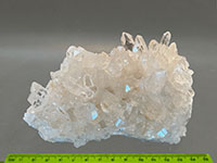 a mass of clear and white quartz crystals
